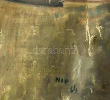 Nolipa István Pál (1907-1986): Előkészítő terem (szocreál festmény), 1964. Olaj, vászon. Jelezve bal...