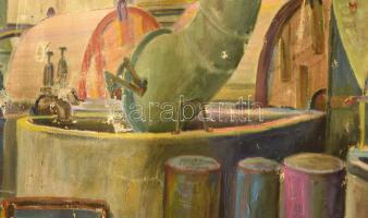 Nolipa István Pál (1907-1986): Előkészítő terem (szocreál festmény), 1964. Olaj, vászon. Jelezve bal...