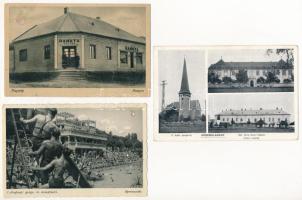 10 db RÉGI magyar város képeslap vegyes minőségben / 10 pre-1945 Hungarian town-view postcards in mixed quality