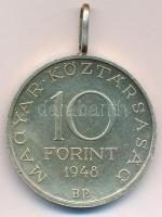 1948. 10Ft Ag "Széchenyi" füllel, aranyozva T:AU
Adamo EM2