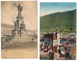 4 db RÉGI erdélyi város képeslap vegyes minőségben / 4 pre-1945 Transylvanian town-view postcards in mixed quality