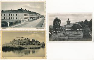 3 db RÉGI kárpátaljai város képeslap vegyes minőségben / 3 pre-1945 Transcarpathian town-view postcards in mixed quality