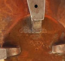 Art deco stílusú iparművész réz kínáló tál. d: 18 cm