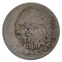 1869KB 20kr Ag "Magyar Királyi Váltó Pénz" T:F patina Adamo M11.1