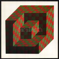 Vasarely Victor (1908-1997): BIDIM. Heliogravűr, papír. Neuchatel, Éditions du Griffon kiadása, 1975. 27x27 cm. / Victor Vasarely (1908-1997): BIDIM. Photogravure on paper. Neuchatel, Éditions du Griffon, 1975. 27x27 cm.