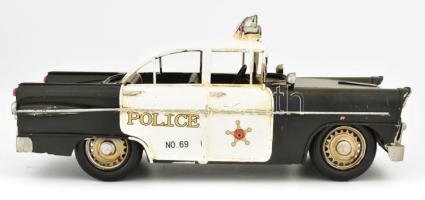 Nagy méretű retro fém játék rendőrautó. sz: 32 cm