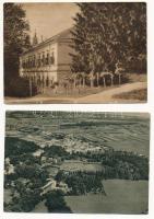 Hévíz - 4 db RÉGI képeslap német ismertetővel, Globus kiadó