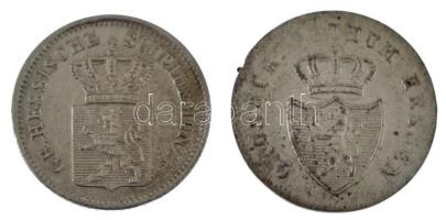 Német Államok / Hessen-Darmstadt 1839. 1kr Ag + 1864. 1kr Ag T:AU,XF ph German States / Hessen Darmstadt 1839. 1 Kreuzer Ag + 1864. 1 Kreuzer Ag C:AU,XF edge error