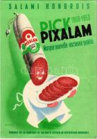 1953 Salami Hongrois / Pick Pixalam. Magyar szalámigyár francia reklámlapja / Hungarian salami factory advertisement, French edition s: Macskássy (EK)