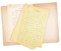 Boldizsár Iván (1912-1988): "Budagyöngye, február" gépelt esszé + angol nyelvű kézzel írt levél, 9 és 14 oldal