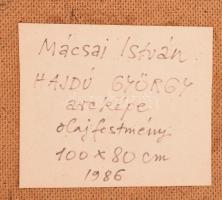 Mácsai István (1922-2005): Hajdú György (1920-2009), a Fővárosi Vízművek igazgatójának arcképe. Olaj...