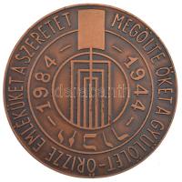 1984. "Megölte őket a gyűlölet - őrizze emléküket a szeretet 1944-1984" kétoldalas bronz h...