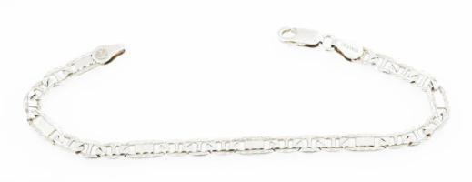 Ezüst(Ag) fantázia-figaro karkötő, jelzett, h: 18,5 cm, nettó: 5,4 g