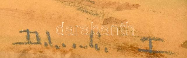 Dobroszláv Lajos (1902-1987): Dunántúli táj (Szár). Akvarell, ceruza, papír, jelezve jobbra lent, üv...