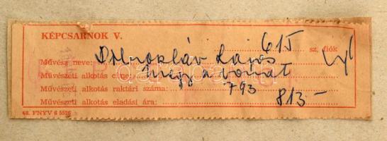 Dobroszláv Lajos (1902-1987): Megy a vonat. Akvarell, papír, jelezve jobbra lent), üvegezett keretbe...