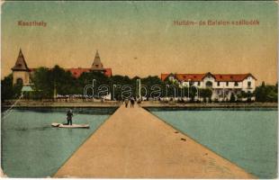 1924 Keszthely, Hullám- és Balaton szállodák, kenu. Dr. Gárdonyi Lajos kiadása (Rb)