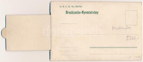 Segesvár, Schässburg, Sighisoara; mechanikus leporellólap 12 képpel. Fritz Teutsch kiadása / mechani...