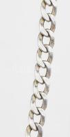 Ezüst(Ag) lapos pancer karkötő, jelzett, h: 50 cm, nettó: 8,9 g