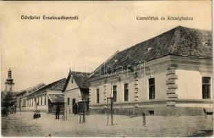 1913 Érsekvadkert (Nógrád), Csendőrlak és községháza, templom