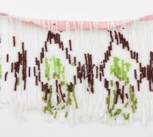 Antik üveggyöngy lámparojt, kis hiányokkal, szép állapotban, h: cca 100 cm