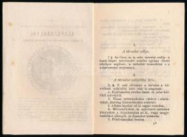 1868 Az Országos Magyar Képzőművészeti Társulat alapszabályai. 16p. Művészettörténeti dokumentum. Sz...