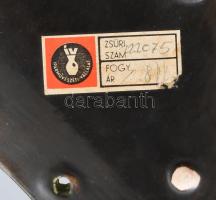 Állatfej alakos Iparművészeti Vállalat fali kaspó, címkével jelölt, 19x19x10 cm