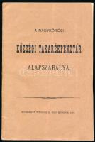 1883 A Nagykőrösi községi takarékpénztár alapszabályai 20p.