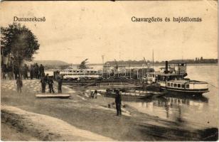 1926 Dunaszekcső, Csavargőzös és hajóállomás, kikötő (EK)