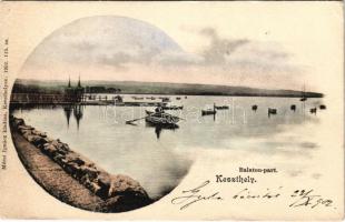 1902 Keszthely, Balaton part, csónakok. Mérei Ignác 1902. 143. (EK)