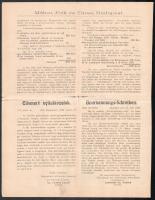 cca 1910 Mátrai kútszivattyúk reklám nyomtatvány