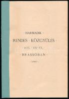 1888 AZ EMKE - Erdélyrészi kulturális Egyesület harmadik rendes közgyűlése Brassóban. Részletes jegyzőkönyv 95 + 1 p.