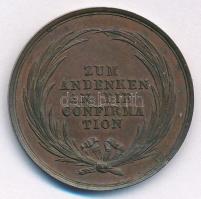 Német Államok ~1850. "A konfirmáció emlékére" kétoldalas bronz protestáns vallási emlékére...
