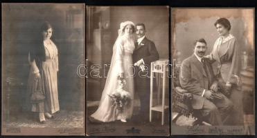 cca 1890 - 1915 Vegyes fotó tétel, nagyrészt "csonka-magyarországi" műtermek keményhátú fo...