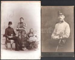 cca 1910 Kossak József (4 db) és Szenetra József (1 db) temesvári műtermében készült portréfotók, ös...