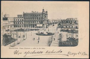 Montevideo, Plaza Libertad, Calle 18 de Julio / square, street