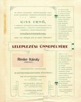 1948 Meghívó Kiss Ernő 48-as honvédtábornok szobrának leleplezési ünnepélyére. Aradi vértanú 2 p haj...