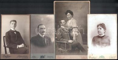 cca 1900-1910 Vegyes erdélyi műtermek keményhátú portréfotói, 10 db, közte több divatos, Gyulai Fere...