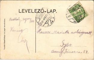 1907 Keszthely, mozaiklap, Festetics kastély, Főgimnázium, M. kir. Gazdasági Intézet, fürdő, Huszár ...