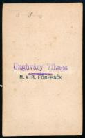 1866 Flóra kisasszony a négymázsás hölgy, keményhátú fotó Unghváry Vilmos m. kir. főmérnök pecsétjév...