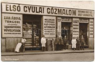 Budapest IX. Mellinger és Schwarcz Első Gyulai Gőzmalom Reisner Ede rt. liszt lerakata, vezérképviselet üzlete. Lónyay utca 19. Kiss K. Foto - Hátoldalon megrendelőlap (fl)