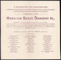 1905 A Kolozsvári Tudományos Egyetemi Kör Kossuth ünnepélyének díszes meghívója. hajtva 22x22 cm