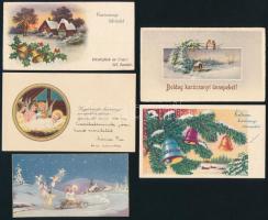 cca 1938-1942 Karácsonyi üdvözlőkártyák, 11 db