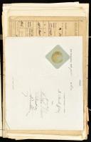 cca 1908-1942 Nagy Béla MÁV alkalmazott okmányai, vegyesen, mappában