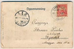 1907 Vihnye, Vihnyefürdő, Kúpele Vyhne; Keményhátú leporello belül 12 kis képpel. Joerges A. özv. és...