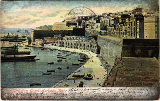 1907 Valletta, from Grand Harbour (EK)