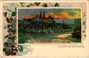 Klosterneuburg. Postkarte des Wiener Aquarellisten Club No. 9. Verlag der Hofkunsthandlung J. Velten in Karlsruhe. E. Nister Art Nouveau, floral, litho s: G. Bamberger (glue marks)