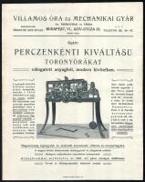 1907 Villamos óra és mechanikai gyár toronyóra reklám képpel, egy lap + Stephan Adolf permetező készülék + Magirus létrák (4p) reklám nyomtatványok