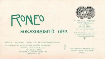 cca 1900 Roneo rotációs sokszorosító nyomda gép képes ismertetője és reklámja 24p
