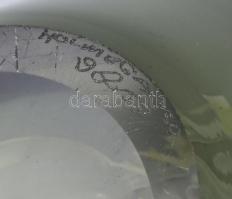 1957 Holmegaard skandináv szív formájú füstüveg váza, vastag anyagú eredeti retro skandináv üveg, al...