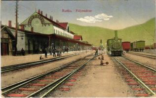 1914 Ruttka, Rutka, Vrutky; pályaudvar, vasútállomás, vonat, gőzmozdony / railway station, locomotive, train (EB)